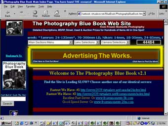 This is where your Flexi-Banner ad will appear on the main Photography Blue Book page (yellow rectangle area)